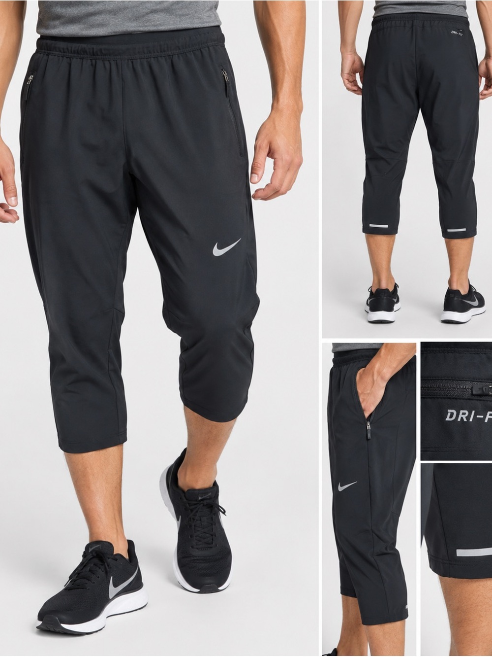 Nike Dri FIT Tapered Athletic Running Capri Pants